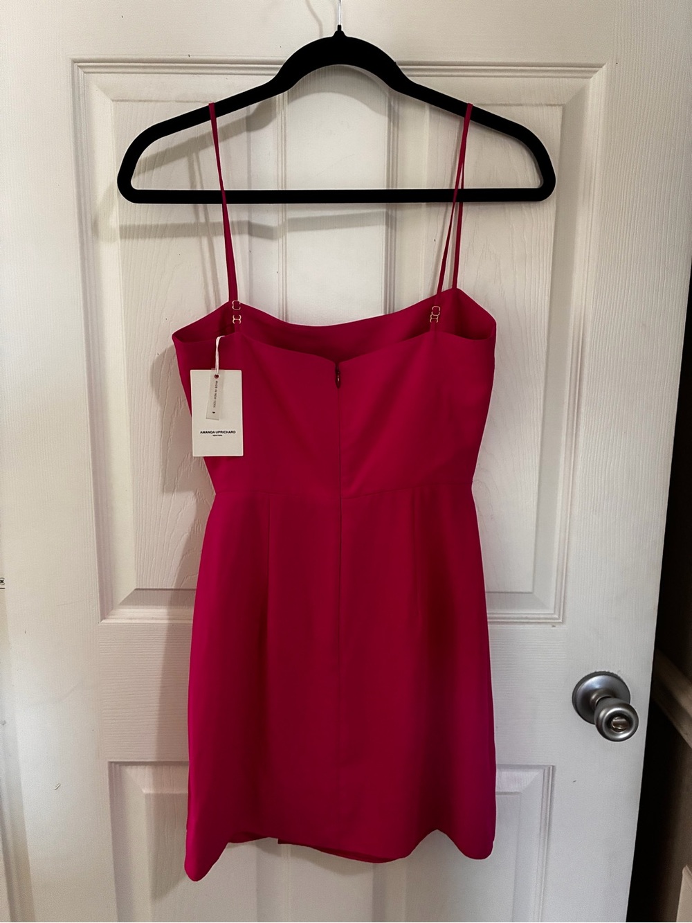 Amanda Uprichard Hot Pink Mini Dress XS NWT Spaghetti Strap Cocktail Dress